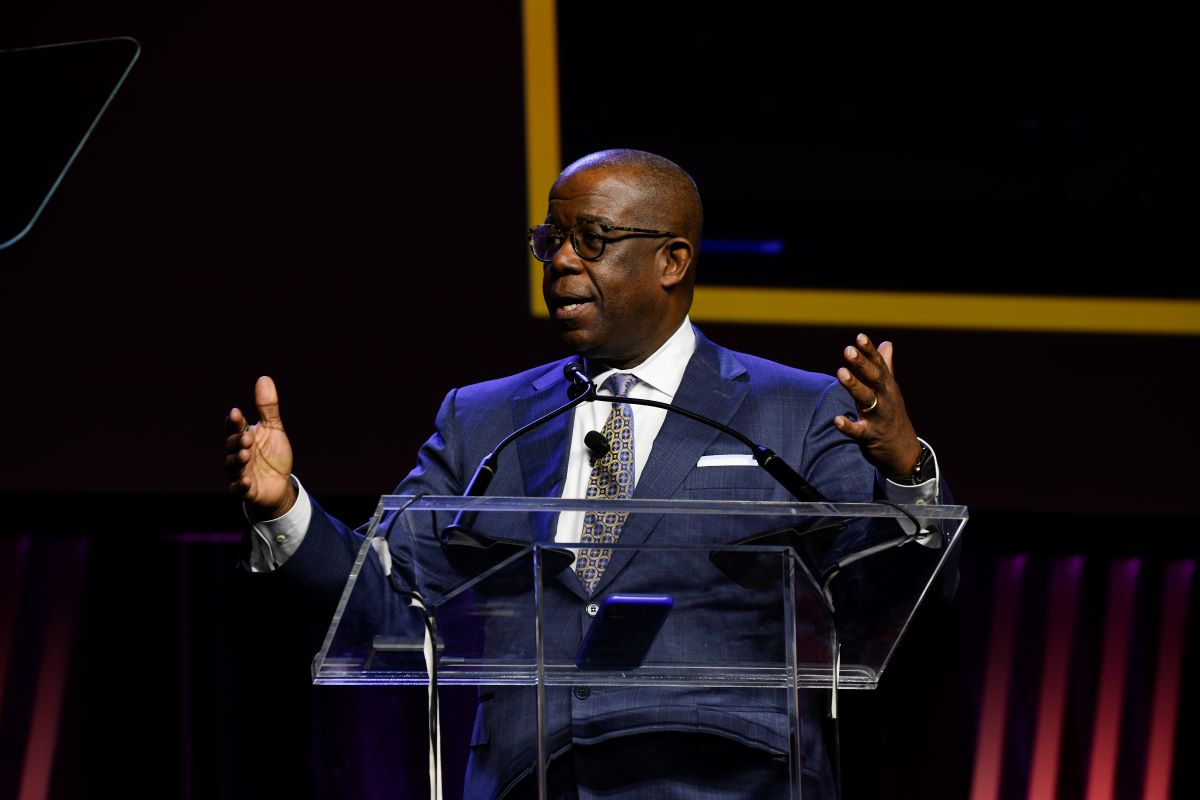 "Dr. Edward Barksdale speaks at the Vivien T. Thomas Symposium"